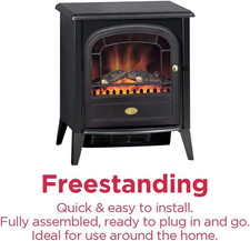 Image of Brayford Optiflame Freestanding Electric Stove, Black Free Standing Wood Burn...