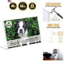 4x6 Acrylic Picture Frames - Clear Horizontal, 6 Pack