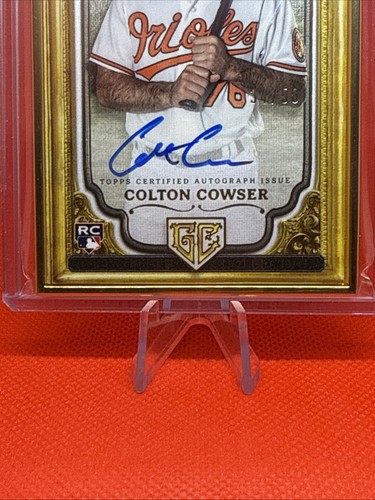 2024 Topps Chrome Gilded Colton Cowser Gallery of Gold Framed Auto /50 Baltimore - Picture 3 of 6