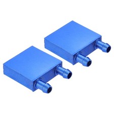 2PCS Aluminum Water Cooling Block 40x40x12mm Liquid Cooler Heat Sink, Blue