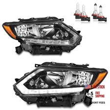 Halogen Headlights OE Replacement Amber Reflector With High Low Beam Bulbs