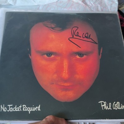 Phil Collins No Jacket Required Signed Autographed Vinyl Record LP