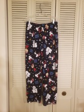 Peanuts Snoopy Charlie Brown Fleece Pajama Pants Large Good Grief Winter Xmas