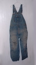 True Vintage Farmer Authentically Distressed Overalls Wrangler Work Wear 40 X 32