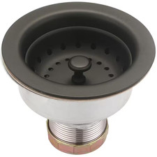 4.44 In. W Grid Kitchen Sink Drain in Matte Black
