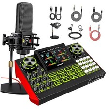 Podcast equipment bundle with live sound card audio mixer, podcast G9-PKRO