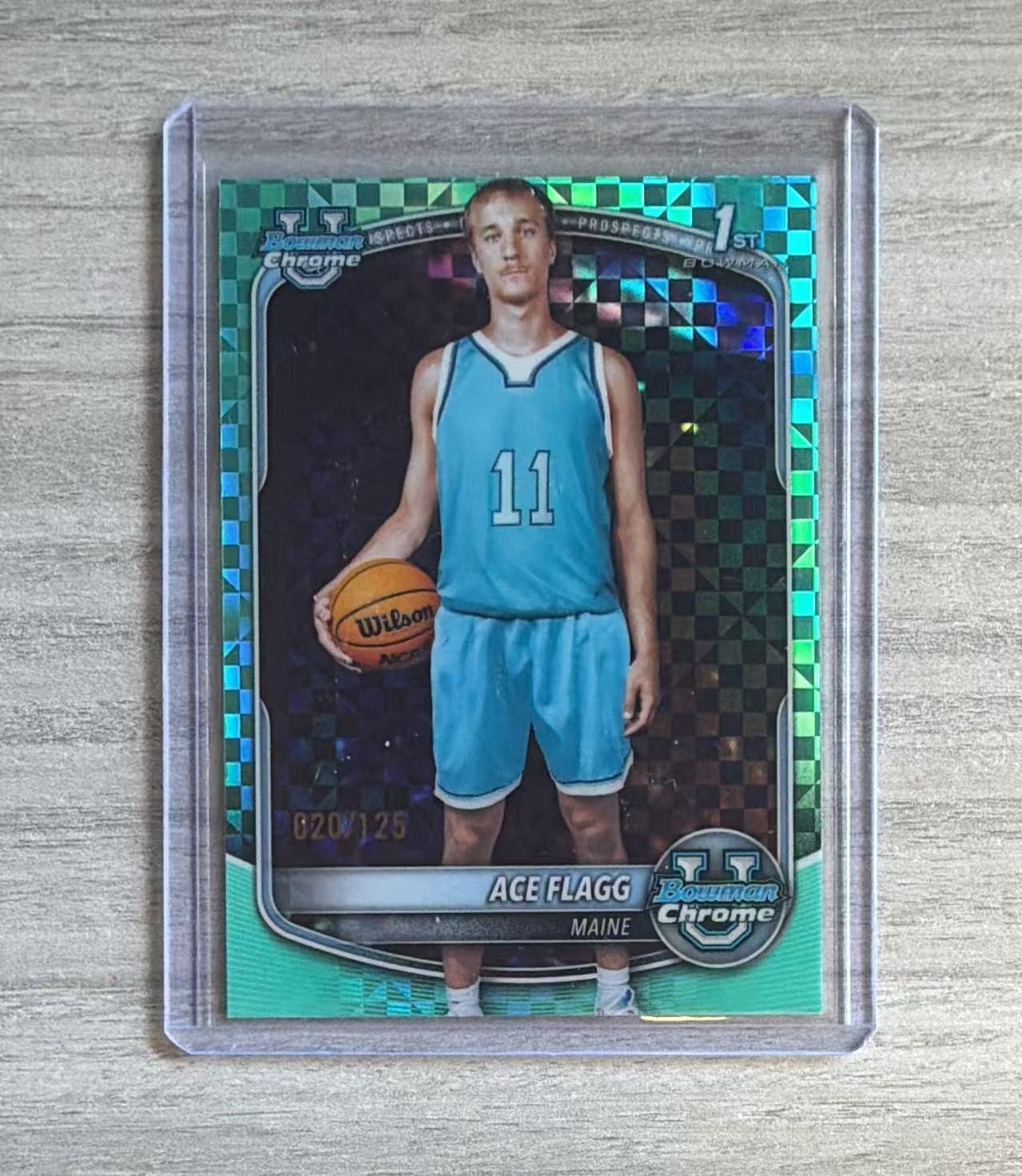 2025 Topps Bowman U Chrome Aqua X-Fractor #BCP-91 Ace Flagg /125