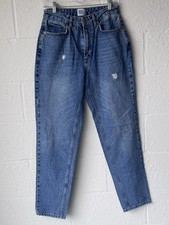 BDG Urban Outfitters Mom Jeans Sz 27 High Rise Distressed Blue Denim Ankle