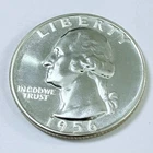 1956 Proof Washington Quarter 90% Silver MS MINT STATE DETAILS FREE SHIP #8493