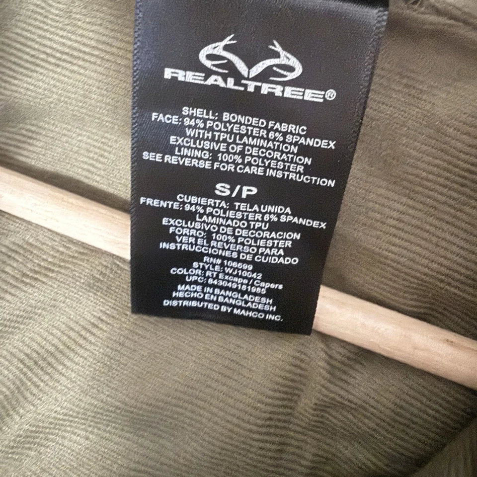 Realtree Excape Scent Control Camo Jacket S/M Lightweight Waterproof Hunting - Image 3 of 4