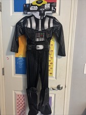 New Disney Star Wars Halloween Costume Darth Vader W/ Helmet, Gloves Size 5/6