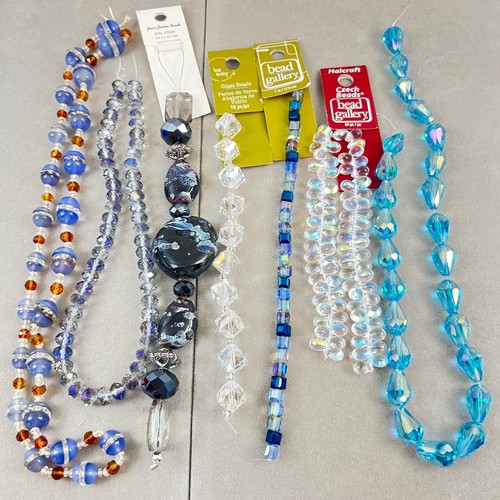 Lot Of Jewelry Making Supplies Beads- Stone, Czeck, Faceted, Glass, Misc Various