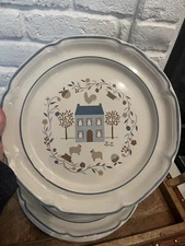 International Homespun Home Pride, Set Of 4 Dinner Plate, 10.5 Inch, Vintage