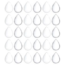 Transparent Glass Cabochons, 50Pcs 10x14mm Drop Shaped Glass Dome Tiles