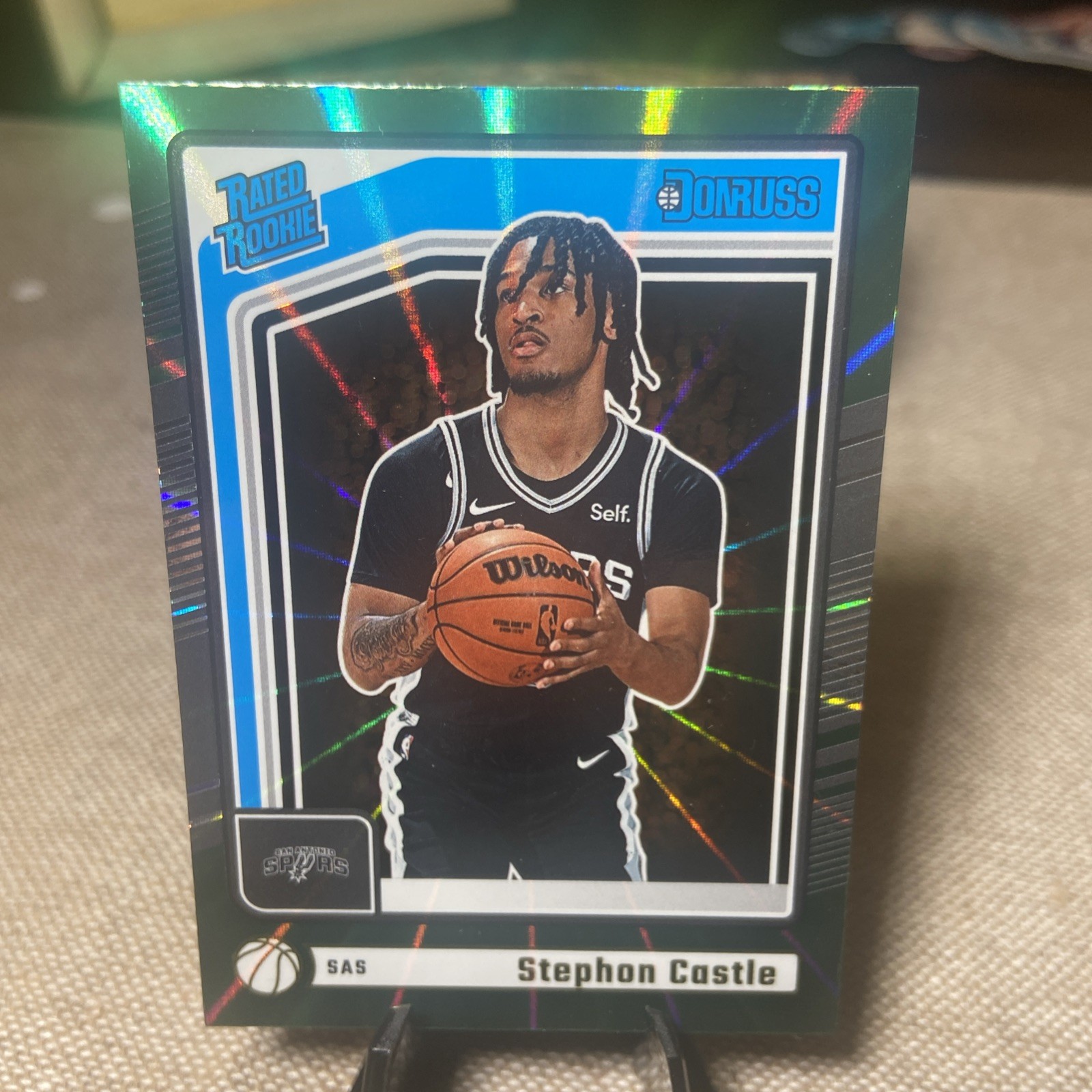 2024-25 Panini Donruss - Rated Rookie Stephon Castle #244 Holo Green Laser (RC)