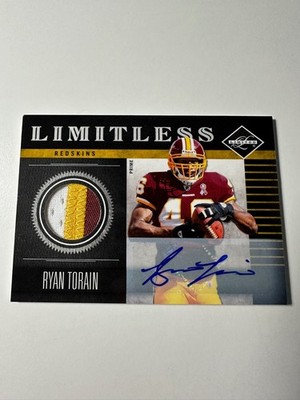 2011 Panini Limited Ryan Torain Limitless Prime Patch Auto /15 Game Worn #22
