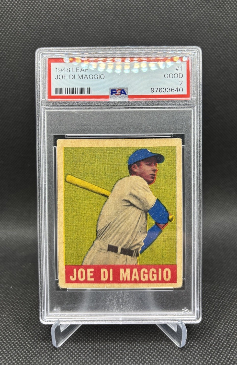 1948 Leaf #1 Joe DiMaggio Baseball Card Graded PSA 2 GOOD * PWCC - A Eye Appeal