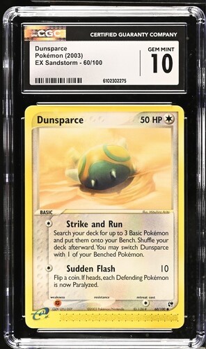 (POP 16) CGC 10 GEM MINT Dunsparce 60/100 EX Sandstorm Pokémon Card