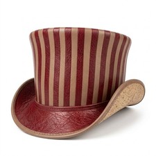 NEWHYPEINTERNATIONAL Victorian Steampunk Burgundy Stripe Top Hat Costume Hat
