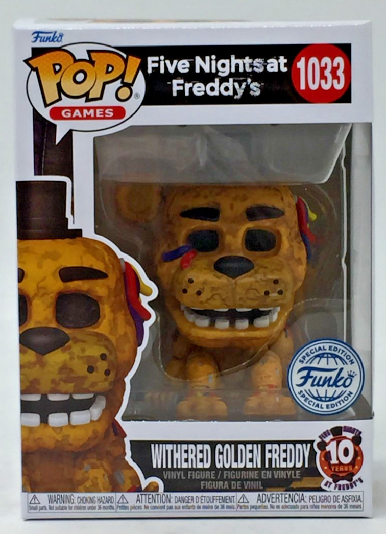 Funko POP! Funko FNAF Withered Golden Freddy #1033 edición especial con protector