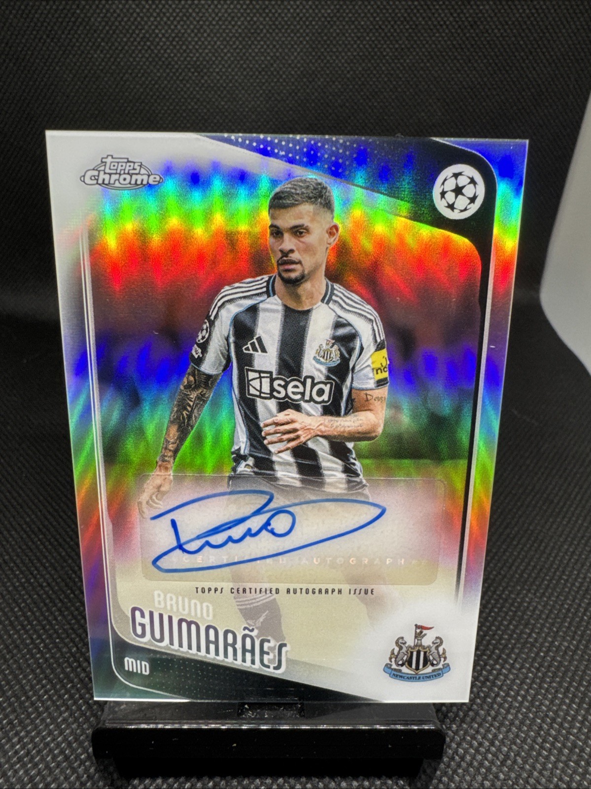 2025-26 Topps Chrome UEFA Bruno Guimaraes Refractor Auto - Newcastle United