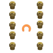 10 Pack XFITTING Push Fit Cap w 1 Clip, 1/2", Push-To-Connect End Cap Plug