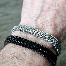 Titanium Or Iron Finish Franco Link Stainless Steel Bracelet With Magnetic Lock