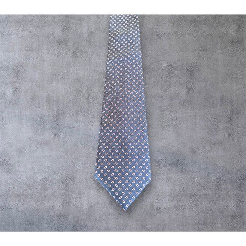 Vtg Yves Saint Laurent YSL Blue Paisley 100% Silk Tie Made in USA 56 in x 3 in - Picture 2 of 7