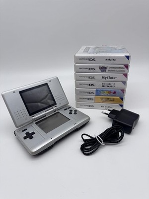 Nintendo DS silber mit Ladekabel und Spiele
