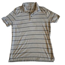 Old Navy Polo Shirt Short Sleeve Men's Size Medium Tan With Black Stripes