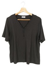 GOLLE HAUG Kurzarm-Bluse Damen Bluse Gr. DE 42 braun Casual-Look