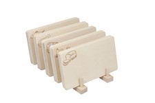 Set 10 taglieri cucina incisi legno con supporto 22x12x1 cm