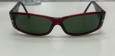 Persol 2808/S Vintage sunglasses with a red acetate frame and green lenses