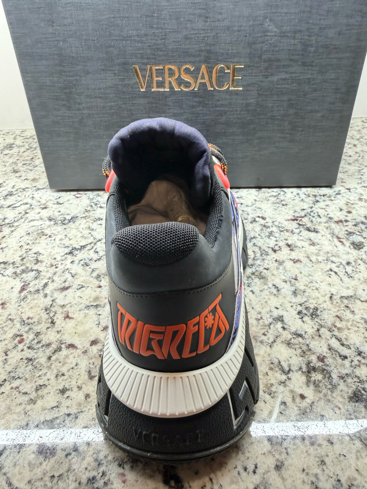 Versace Trigreca Sneakers Men EU 41 US 8 Black Multi Luxury Designer Shoes Authe thumbnail 7