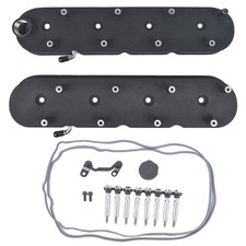 Pair Valve Covers W Coil Mounts 8082-1 Gm Ls Cast Tall Black For Ls1 Ls2 Ls3