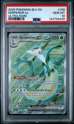 2025 Pokemon Blk En-Black Bolt #156 Serperior Ex Ultra Rare PSA 10