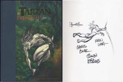 Disney TARZAN CHRONICLES Book SIGNED by 2 DIRECTORS, Animator GLEN KEANE, 1999
