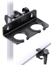 Aluminum/Rubber Multi Microphone Holder Clamp Mount Displays Up To 2 Mics