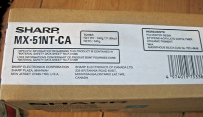 Genuine Sharp MX-51NT-CA Cyan Toner Cartridge - OEM Brand New
