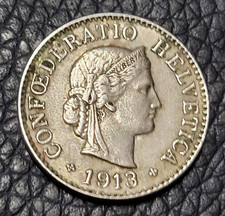 1913 Switzerland 5 Rappen Coin