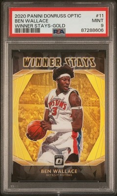 BEN WALLACE 2020-21 DONRUSS OPTIC GOLD WINNER STAYS JERSEY # SP 3/10 PSA 9 MINT