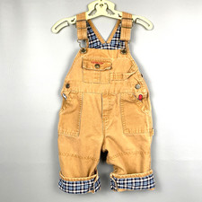 Oshkosh B'Gosh Overalls Boys 6 to 9 M Carpenter Embroidered Tools Plaid Lined