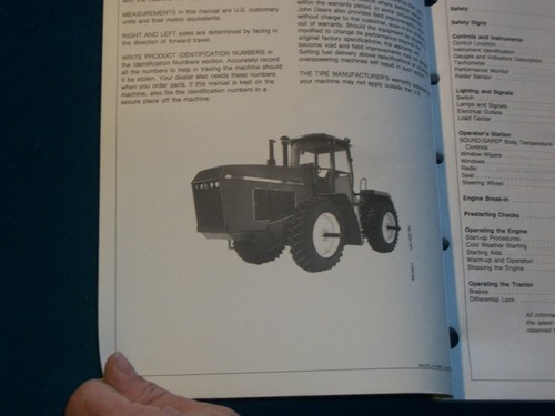ORIGINAL JOHN DEERE 8560 8760 8960 Tractor Operators Manual Very Nice - Picture 2 of 3