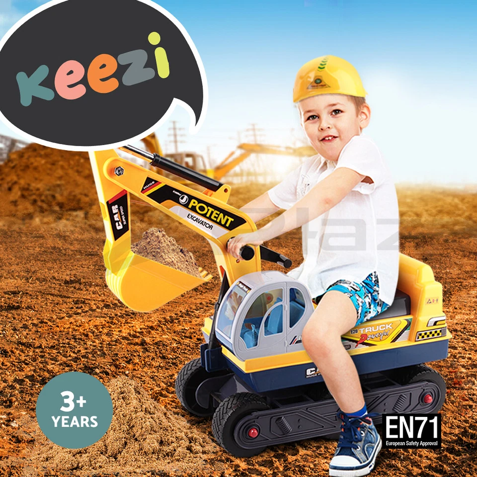 Keezi Kids Sandpit Toys Ride On Car Digger Bulldozer Excavator Pretend Play