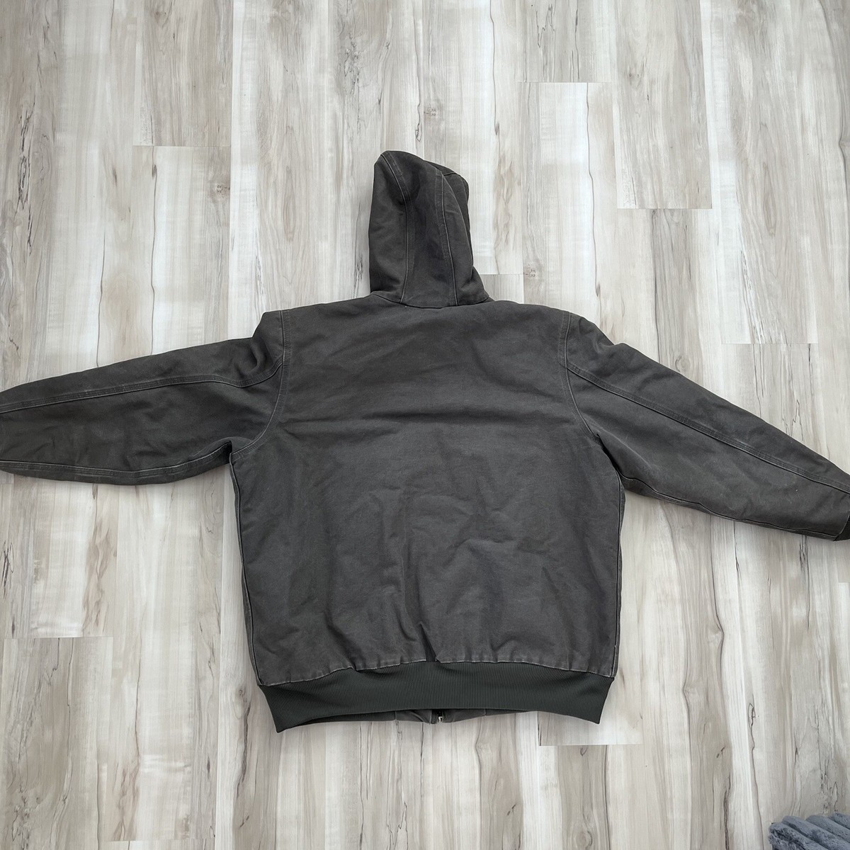Vintage Carhartt WJ130 Green/Gray Full Zip Canvas Quilt
