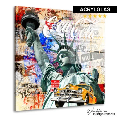 ACRYLGLAS WAND BILD NEW YORK LIBERTY POP ART KUNST BILDER STÄDTE USA POSTER - Bild 1 von 4