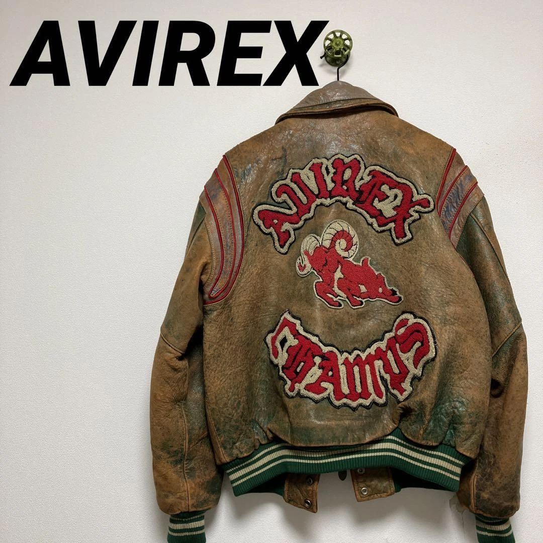 Avirex leather jacket men's brown from Japan | eBay