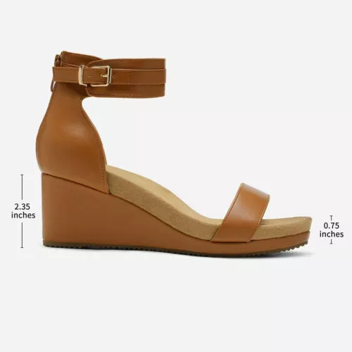 Women Ankle Strap Open Toe Back Zipper Platform Casual Dress Wedge Sandals - Picture 18 of 39