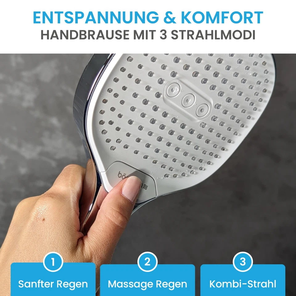 Bächlein - Überkopfbrauseset | Regendusche | Duschset | Edelstahl | Duschsystem - Bild 4 von 4