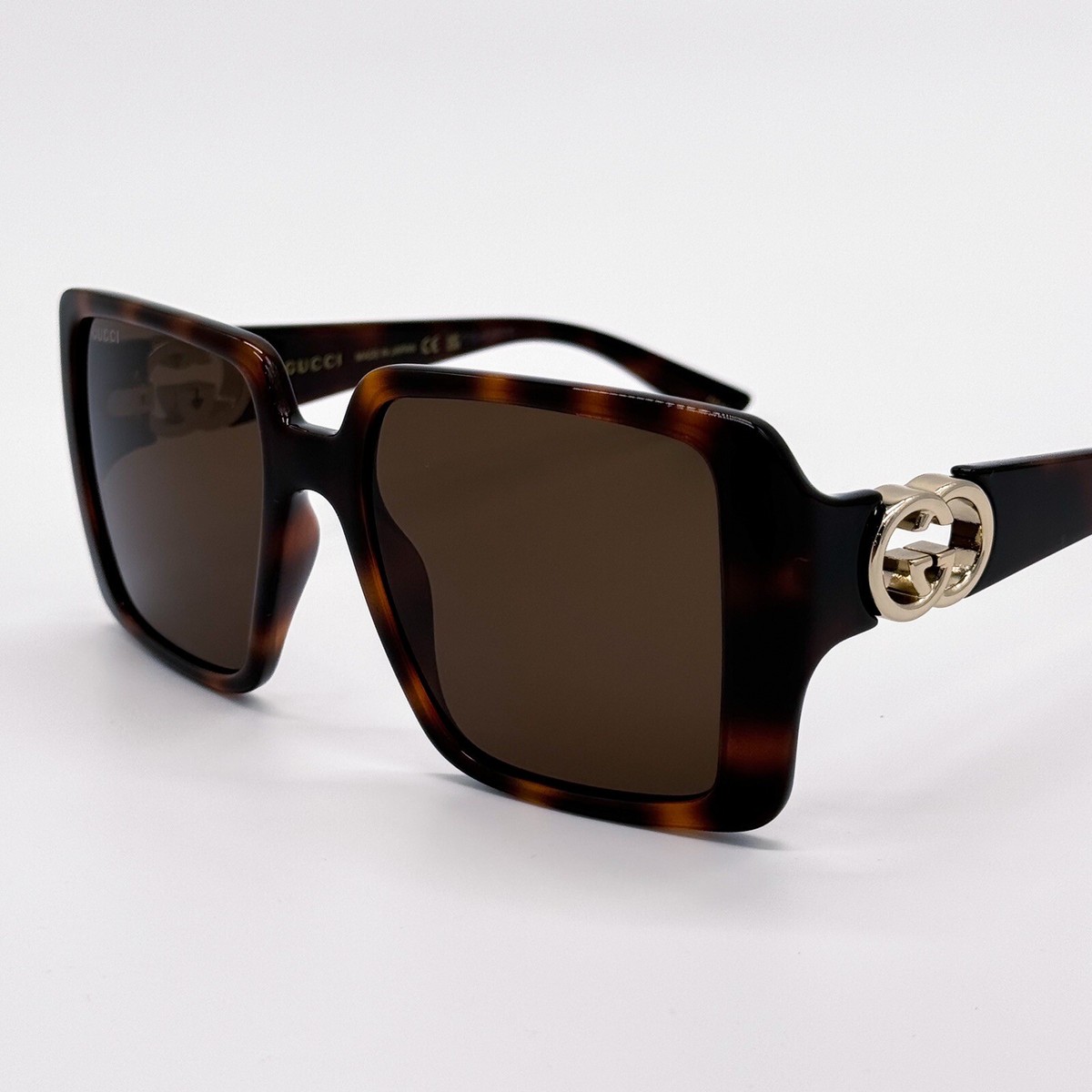 SALE! NEW Gucci GG1692S 002 Havana Brown Square Women Sunglasses Gucci Sunglasses GG1692S 002 Shiny Havana - eye-oo.com main image 4